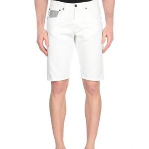 Macchia J White Denim Jean Short Classic Cotton Studs Made Italy Sz 31 ButtonFly